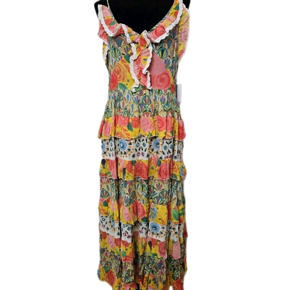 NWT- Beatnik Philosophy Colorful Mirrored Tiered Dress-Size Medium - Picture 6 of 17